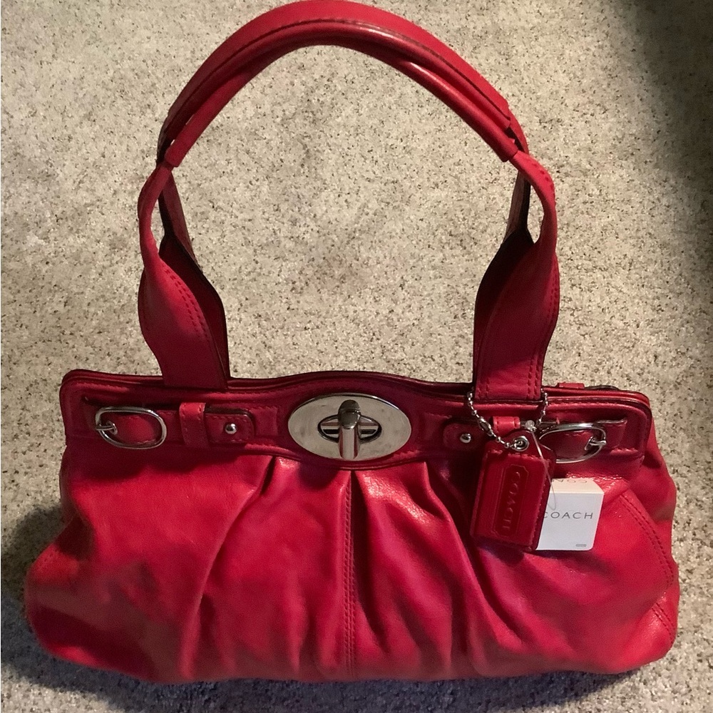 Coach Garnet Leather Turn Lock NWT #G0973-13924  SV/DarkBerry
